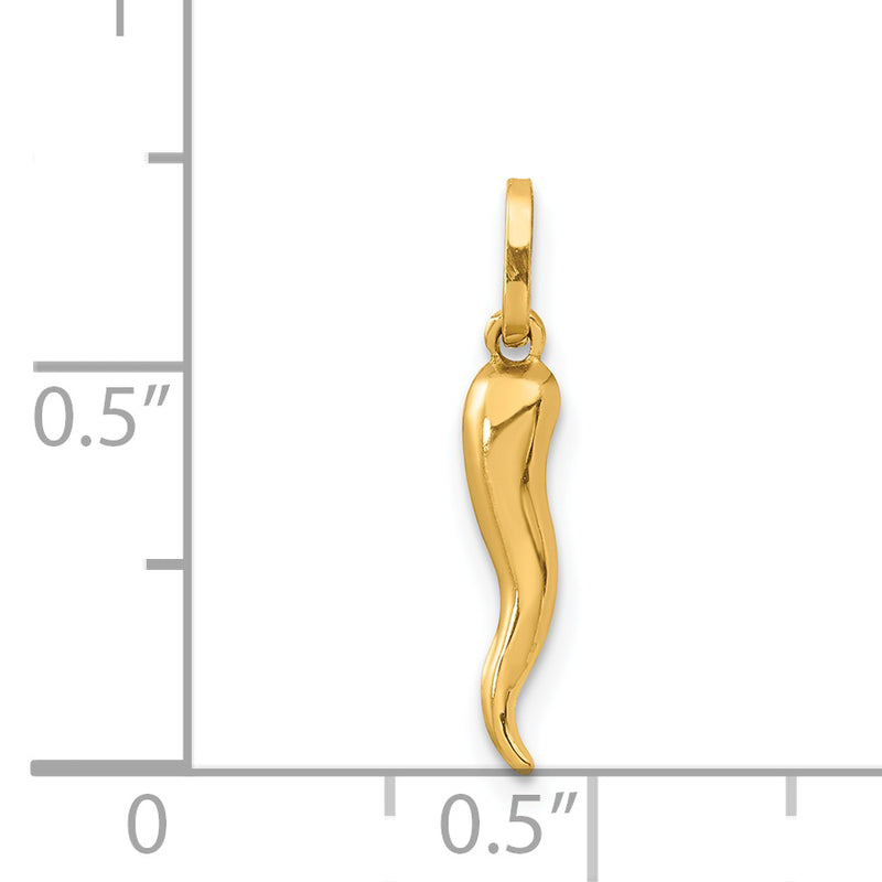 14k 3D Italian Horn Charm