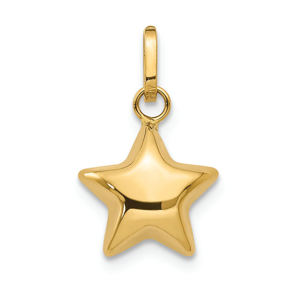 14k 3D Puffed Star Charm