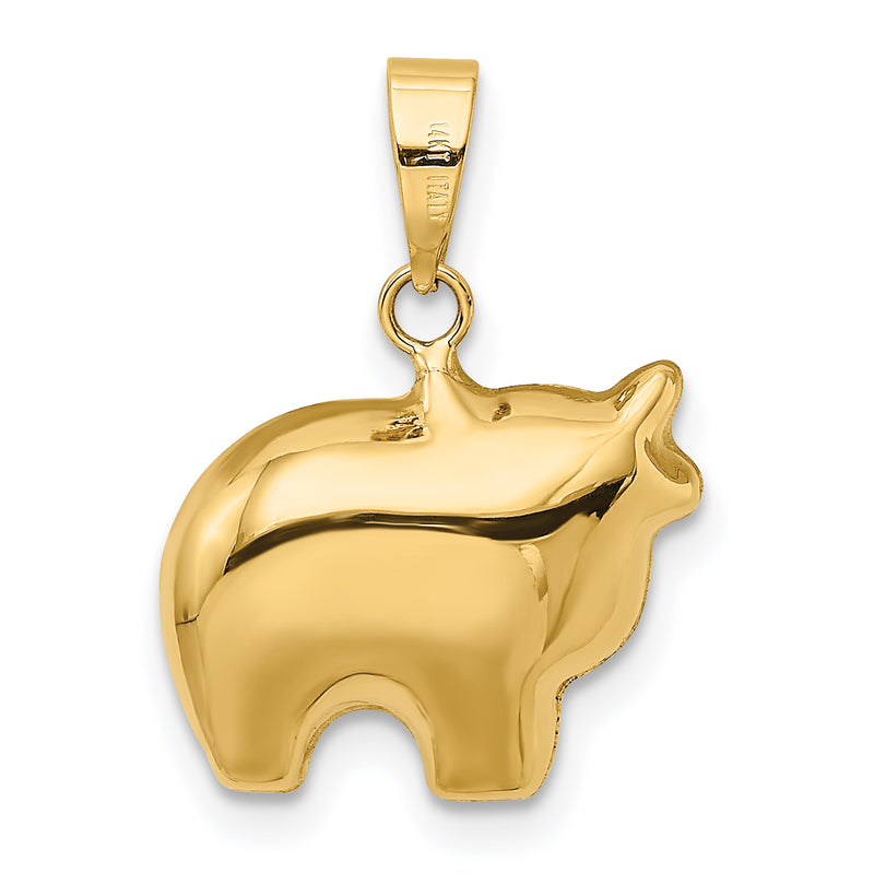 14k Enameled Cow Charm