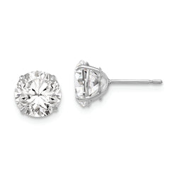 14k White Gold 7mm Round CZ Post Earrings