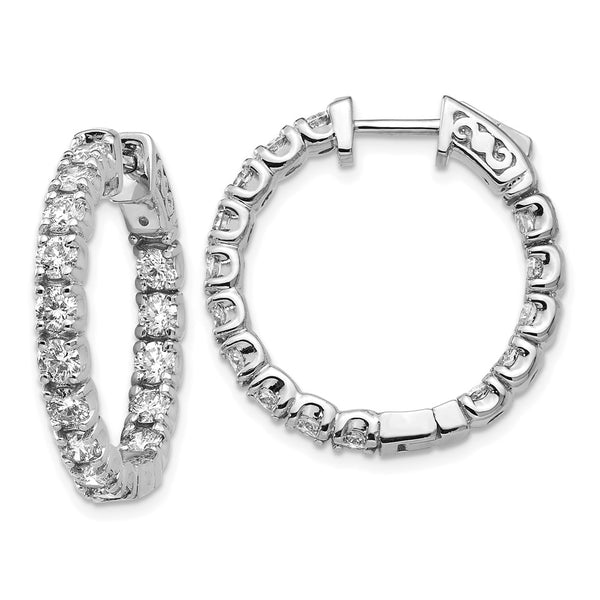 14kw True Origin Lab Grown VS/SI, D E F, Diamond Hoop with Safety Clasp