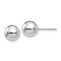 14k White Gold Polished 7mm Ball Post Earrings