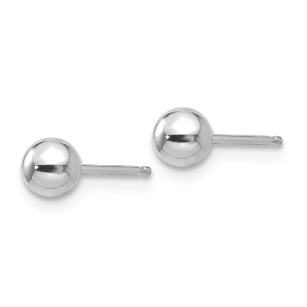 14k White Gold Polished 4mm Ball Post Earrings