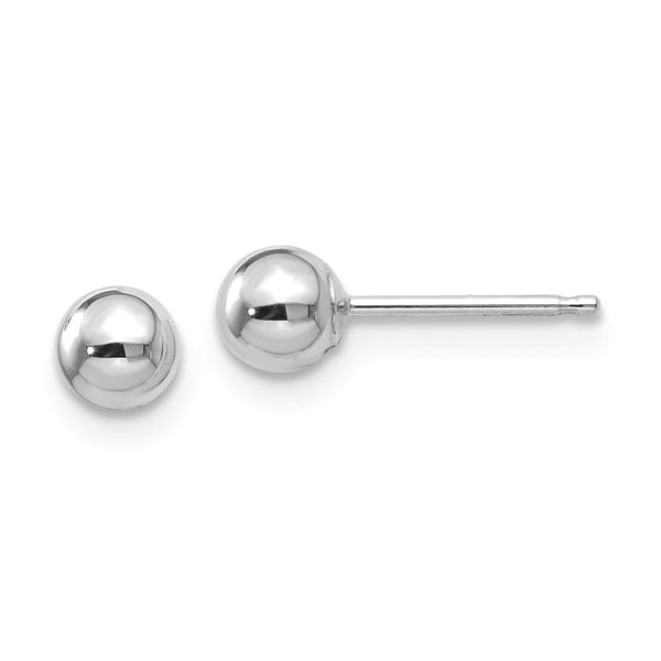 14k White Gold Polished 4mm Ball Post Earrings