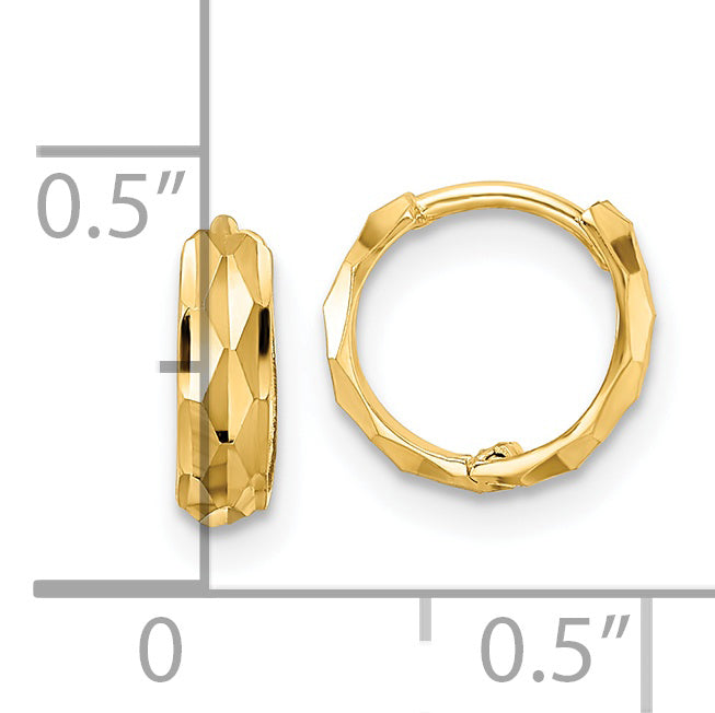 14k D/C Hinged Hoop Earrings