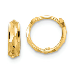 14k D/C Hinged Hoop Earrings