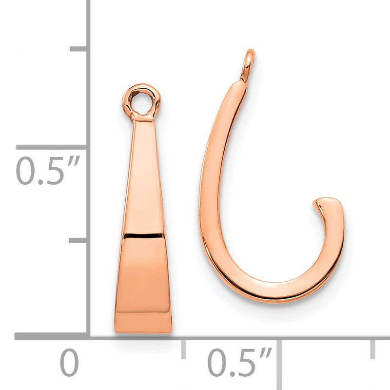 14k Rose Gold Polished J-Hoop Earring Jackets