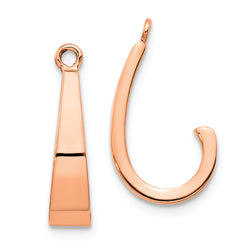 14k Rose Gold Polished J-Hoop Earring Jackets