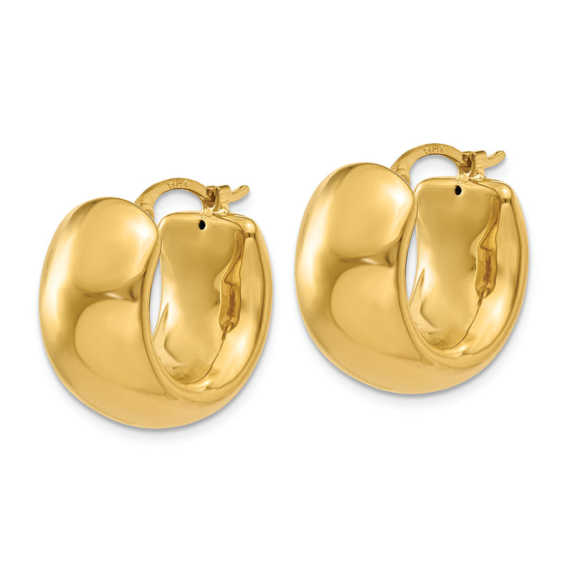 14k Wide Puffed Hoop Earrings