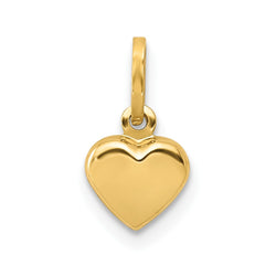 14K Polished 3-D Puffed Heart Charm