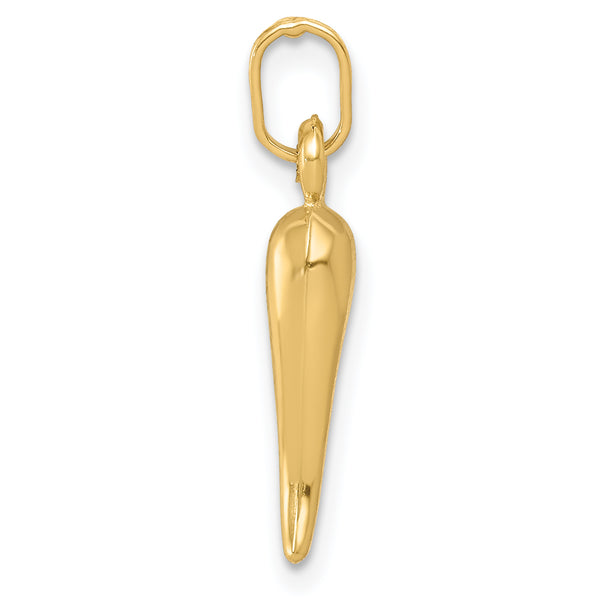 14k Hollow Italian Horn Charm