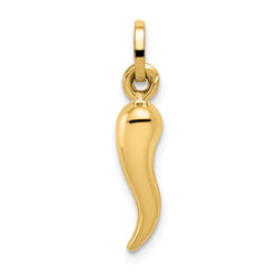 14k Hollow Italian Horn Charm