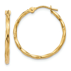 14k Twist Hoop Earrings