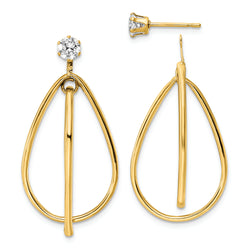 14k Earring Jackets w/Surgical Stainless Steel CZ Stud Earrings