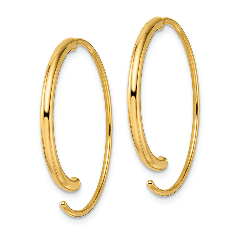 14k Polished Threader Earrings