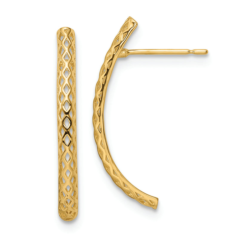 14k J-Hoop Post Earrings