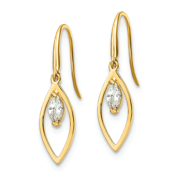 14k CZ Dangle Earrings