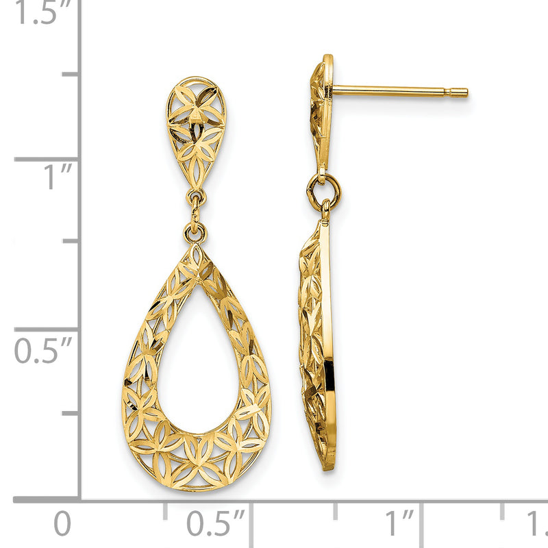 14k D/C Dangle Post Earrings