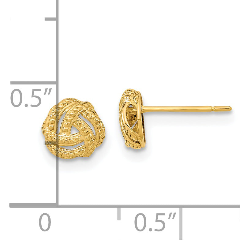 14K Polished Love Knot Post Earrings