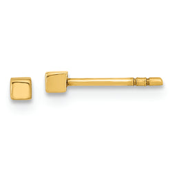 14K Polished Cube Post Earrings