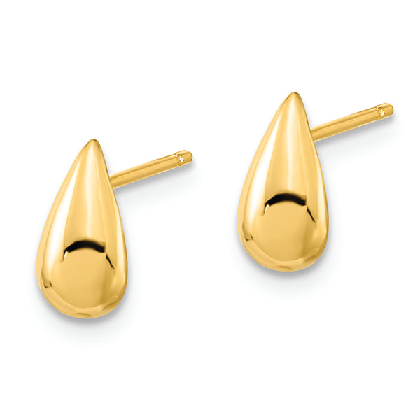 14K Polished Teardrop Post Earrings