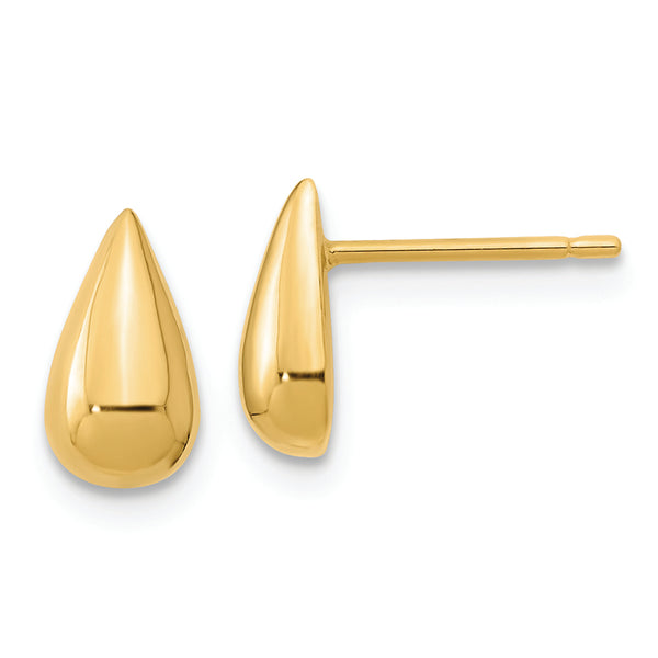 14K Polished Teardrop Post Earrings