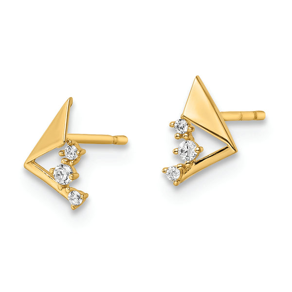 14k CZ Post Earrings