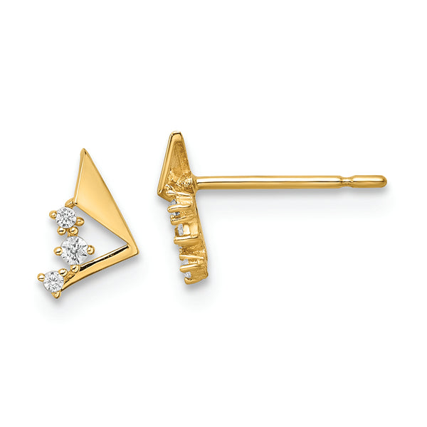 14k CZ Post Earrings