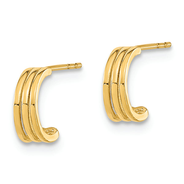 14K Polished Hoop Post Earrings