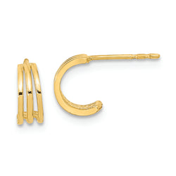 14K Polished Hoop Post Earrings