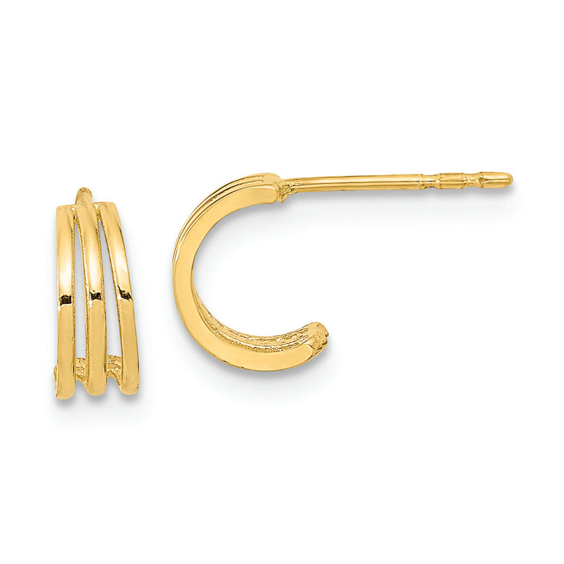 14K Polished Hoop Post Earrings