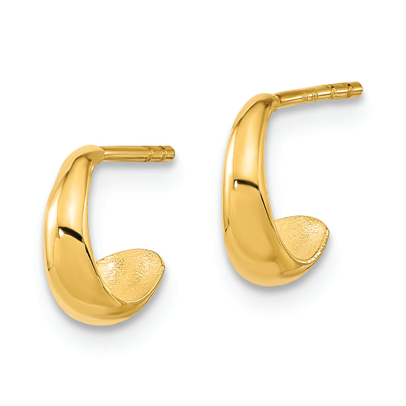 14K Polished Hoop Post Earrings