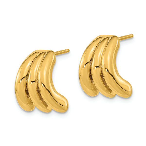 14k Polished Hollow Post Earrings