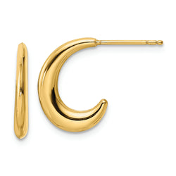 14k Polished J-Hoop Earrings