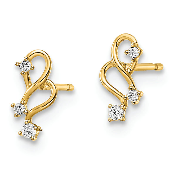 14k CZ Post Earrings