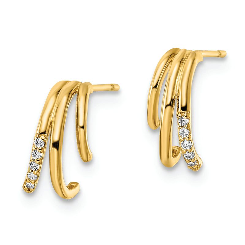 14k CZ Post Earrings