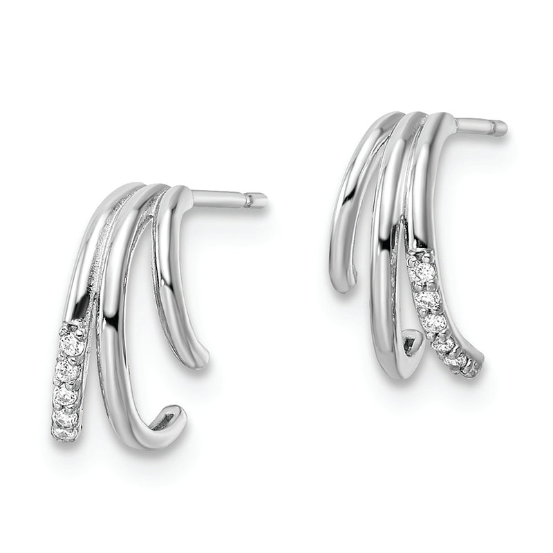 14k White Gold CZ Post Earrings