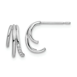 14k White Gold CZ Post Earrings