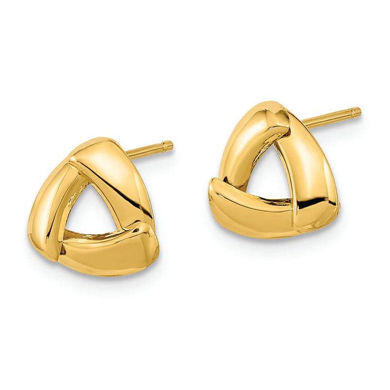 14K Polished Triangle Post Earrings