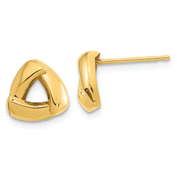 14K Polished Triangle Post Earrings