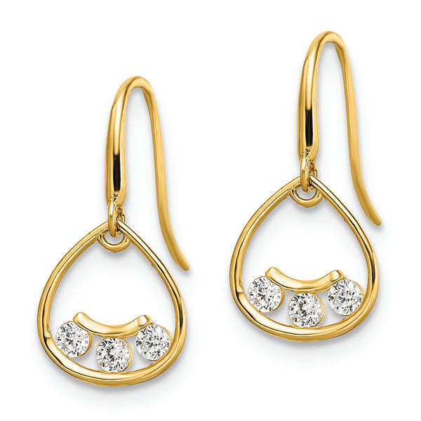 14k CZ Dangle Earrings