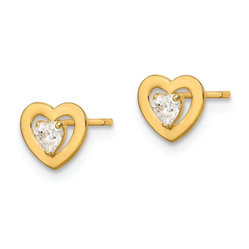 14k CZ Post Earrings