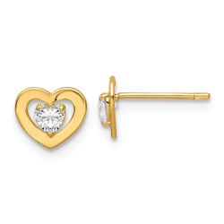 14k CZ Post Earrings