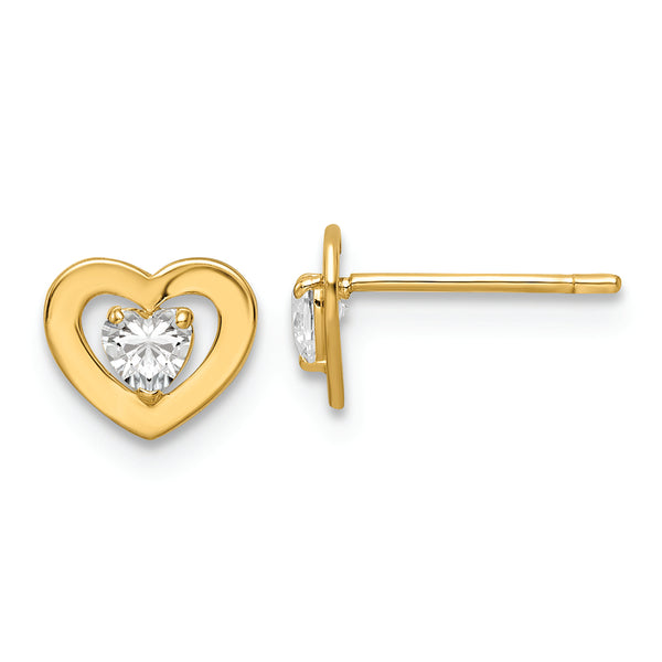 14k CZ Post Earrings