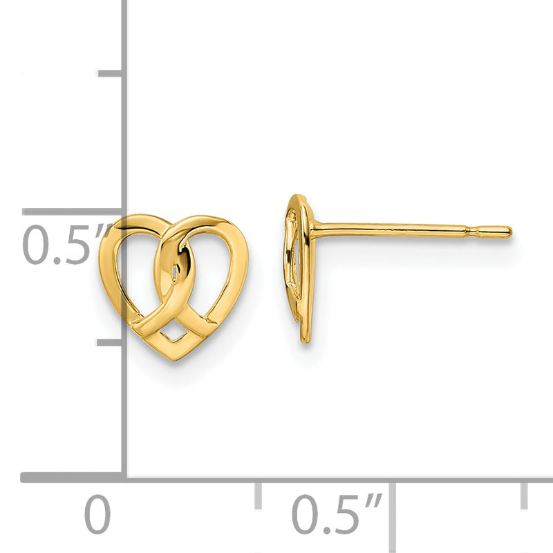 14k Heart Post Earrings