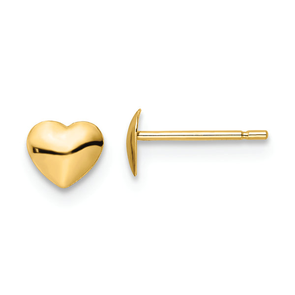 14K Polished Heart Post Stud Earrings