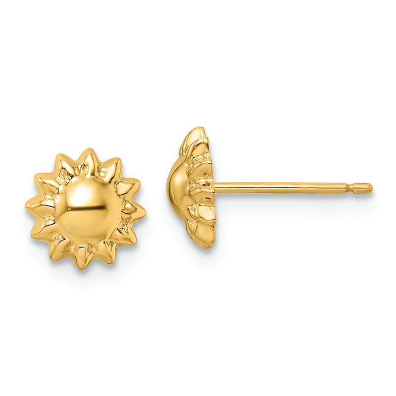 14k Polished Sun Post Earrings