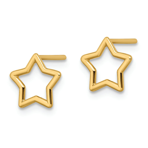 14k Polished Star Stud Post Earrings