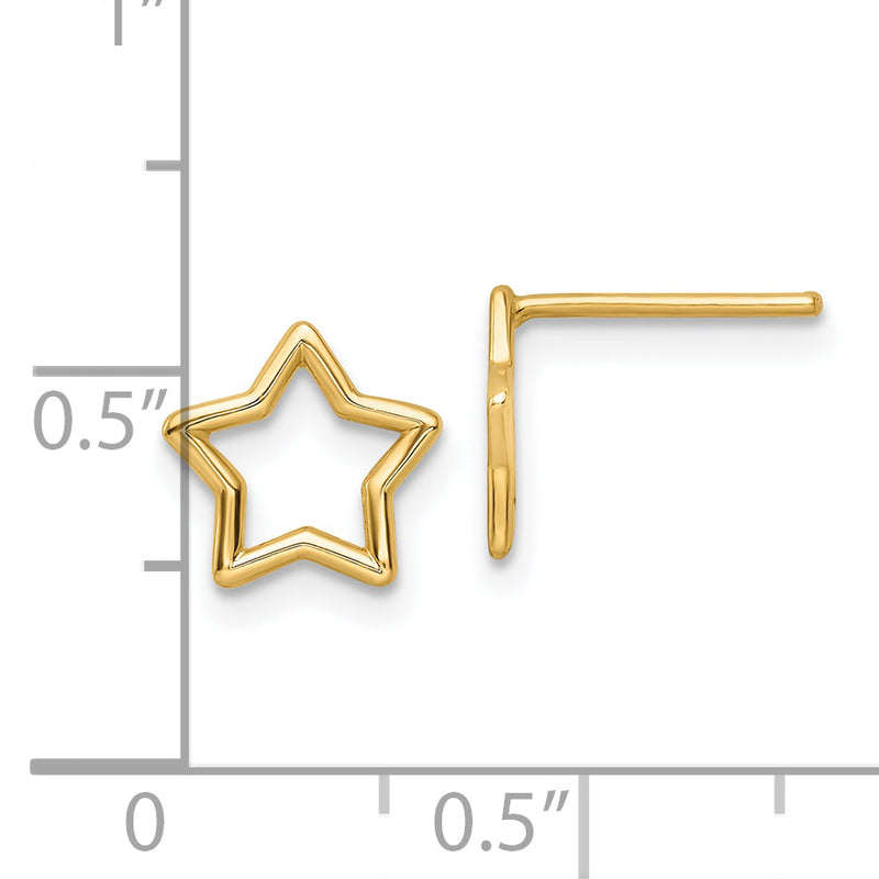 14k Polished Star Stud Post Earrings