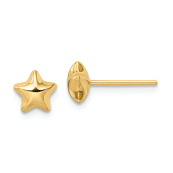 14k Polished Small Puffed Star Post Earrings